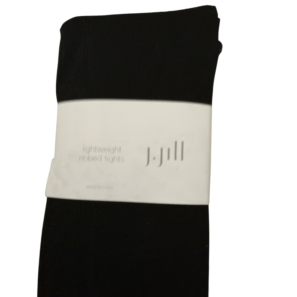 J. Jill Womens Lightweight Ribbed Tights Black Size M/L Nylon Spandex Blend